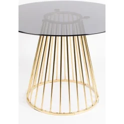 Housecraft Living Housecraft Floris Eettafel Rond Glas 110 cm Goud New