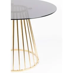 Housecraft Living Housecraft Floris Eettafel Rond Glas 110 cm Goud New