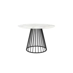 Housecraft Living Housecraft Floris Eettafel Marmerlook Rond 110 cm Zwart/ Wit Outlet