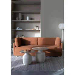 Housecraft Living Housecraft Karula Bijzettafel Travetin-Look 60x60 cm Hoog Beige Clearance