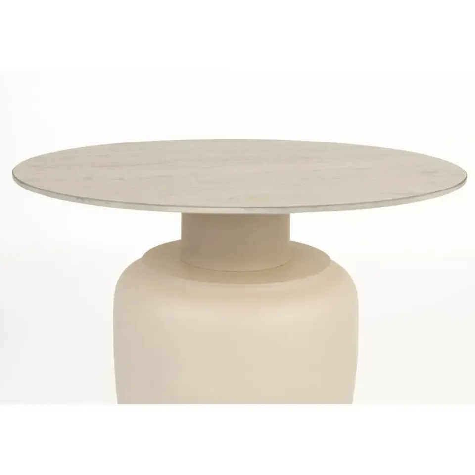 Housecraft Living Housecraft Karula Bijzettafel Travetin-Look 60x60 cm Hoog Beige Clearance