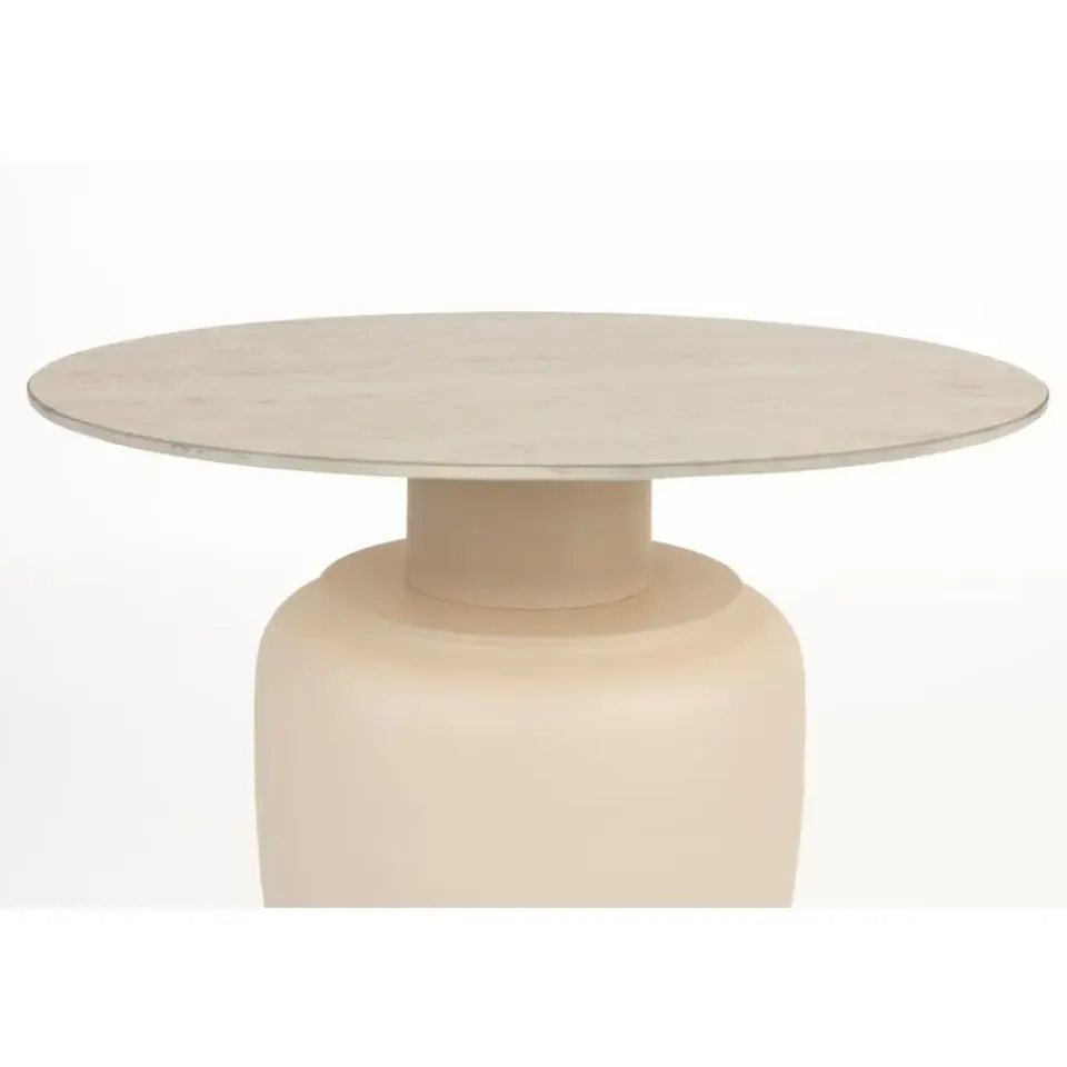 Housecraft Living Housecraft Karula Bijzettafel Travetin-Look 60x60 cm Hoog Beige Clearance