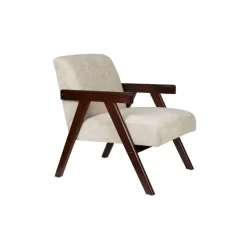 Housecraft Living Panadero Fauteuil met armleuning Hout Bruin donker/ Beige New
