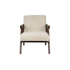 Housecraft Living Panadero Fauteuil met armleuning Hout Bruin donker/ Beige New