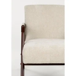 Housecraft Living Panadero Fauteuil met armleuning Hout Bruin donker/ Beige New