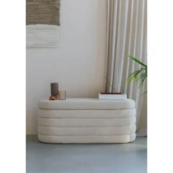 Housecraft Living Zuma bankje Bouclé Wit/ Beige Best