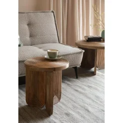 Housecraft Living Housecraft Maeze Bijzettafel Hout Rond 40 cm - Bruin Online