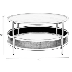 Housecraft Living Housecraft Makoto Salontafel Rond 80x80 cm Zwart Discount
