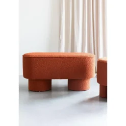 Housecraft Living Housecraft Marcos Bankje Bouclé Rood/ Bruin Online