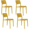 Housecraft Living Housecraft Serra Tuinstoel/ Eetkamerstoelen Kunststof Geel - Set van 4 Hot