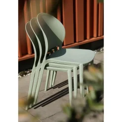 Housecraft Living Housecraft Sjoerd Tuinstoelen/ Eetkamerstoelen Kunststof Groen - Set van 4 Online