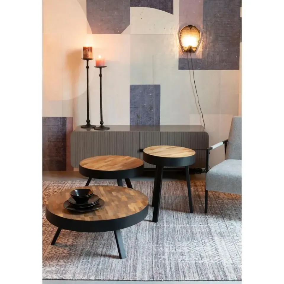 Housecraft Living Housecraft Suri Salontafel Rond Hout Teak 70 cm Bruin Outlet