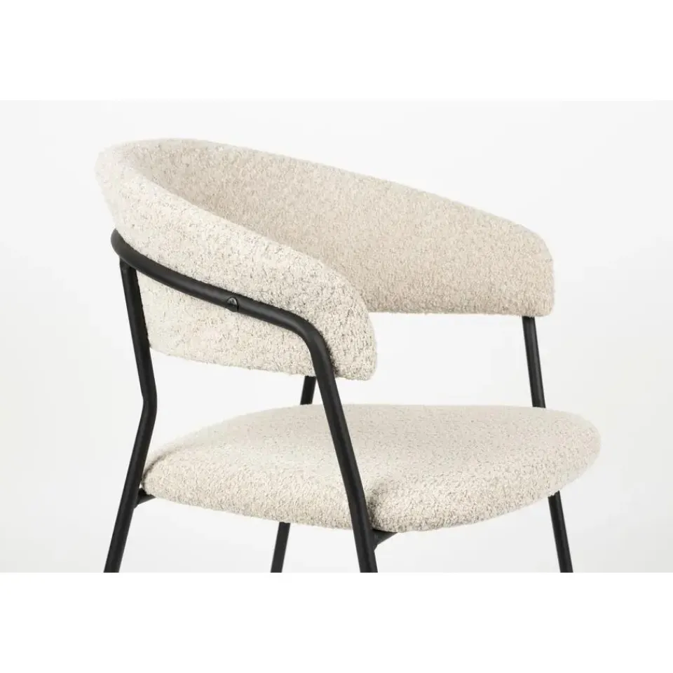 Housecraft Living Housecraft Zeri Eetkamerstoelen armleuning Off white/ Zwart - Set van 2 Sale