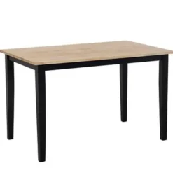 Beliani HOUSTON - Eetkamerset - Zwart - Rubberhout Outlet