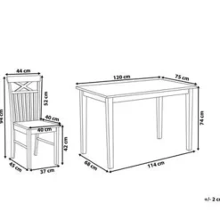 Beliani HOUSTON - Eetkamerset - Zwart - Rubberhout Outlet