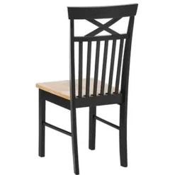 Beliani HOUSTON - Eetkamerset - Zwart - Rubberhout Outlet