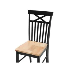 Beliani HOUSTON - Eetkamerset - Zwart - Rubberhout Outlet