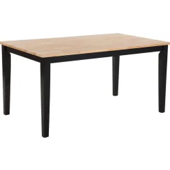 Beliani HOUSTON - Eettafel - Zwart - 75 x 120 cm - Rubberhout Discount