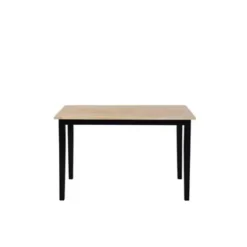 Beliani HOUSTON - Eettafel - Zwart - 75 x 120 cm - Rubberhout Discount