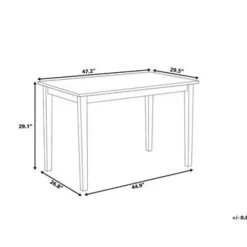 Beliani HOUSTON - Eettafel - Zwart - 75 x 120 cm - Rubberhout Discount