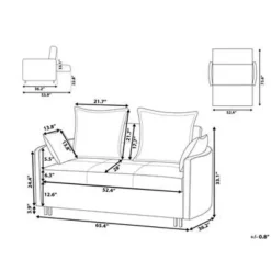 Beliani HOVIN - Slaapbank 2-zits - Lichtgrijs - Polyester Online