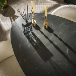 Hoyz Collection Hoyz - Eetkamertafel 180cm - Ovaal - Keramiek Zwart - 4 Personen Discount