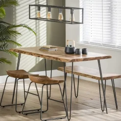 Hoyz Collection Hoyz - Eetkamertafel Edge - Hout - Bruin - 130x70x77 Hot