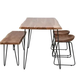 Hoyz Collection Hoyz - Eetkamertafel Edge - Hout - Bruin - 130x70x77 Hot