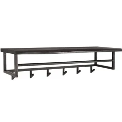 Hoyz Collection Hoyz - Kapstok Yucon - 6 Haken - Massief Acaciahout - Zwart - 100x30x27 Sale