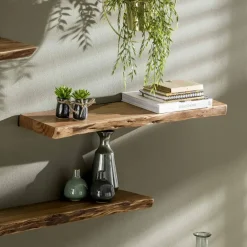 Hoyz Collection Hoyz - Wandplank Edge - 90cm Breed - Acaciahout - Bruin Clearance