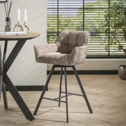 Hoyz Collection - Barstoel Raster Draaibaar - 2 Stuks - Rich Champagne Sale