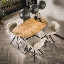 Hoyz Collection - Bartafel 140 Organisch - Gerecycled Teakhout Fineer Online