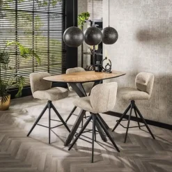 Hoyz Collection - Bartafel 140 Organisch - Gerecycled Teakhout Fineer Online