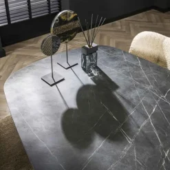 Hoyz Collection - Eetkamertafel 180 Deens Ovaal - 3D Melamine Slate Stone Hot