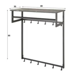 Hoyz Collection - Kapstok Roede 12 Haaks - 3D Zwart Grijs Sale