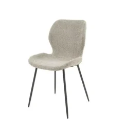 Hoyz Collection - Stoel Ronde Buis 4 Stuks - Boucle Zandkleur Outlet