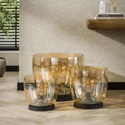 Hoyz Collection - Vloerlamp UP XXL - Amberkleurig Glas - Ø48 Best