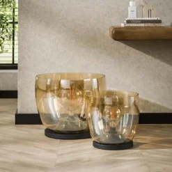 Hoyz Collection - Vloerlamp UP XXL - Amberkleurig Glas - Ø48 Best