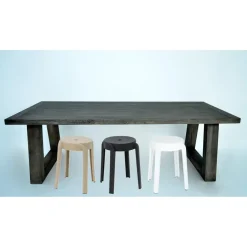 H&S Collection Bijzet krukje - zwart - kunststof - H45 cm Sale