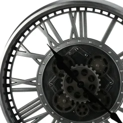 H&S Collection Wandklok Bologna - D51 cm - zwart/zilver Hot