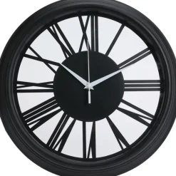 H&S Collection Wandklok Memphis - D37 cm - kunststof - zwart Online