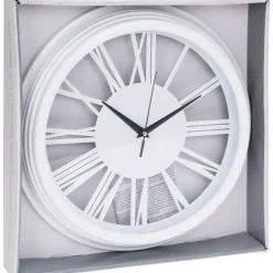 H&S Collection Wandklok Memphis - D37 cm - kunststof - ivoor wit Clearance