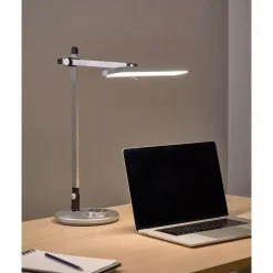 Leen Bakker HYDRUS - Bureaulamp LED - Zilver - ABS