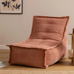 icon - Dolce Lounge Zitzak - Ligstoel - Ribfluweel Fauteuil - Oud roze Outlet