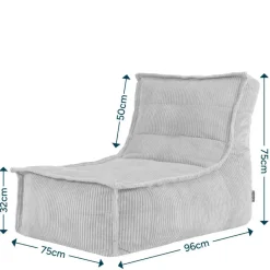 icon - Dolce Lounge Zitzak - Ligstoel - Ribfluweel Fauteuil - Oud roze Outlet