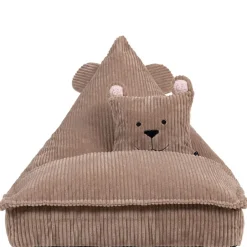 icon - Kinderzitzak Stoel Teddybeer - Ribfluweel - Bruin Online