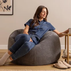 icon - Kingston XL Zitzak Fauteuil - Ribfluweel - Houtskool Discount