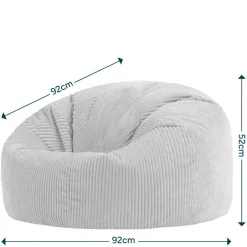 icon - Kingston XL Zitzak Fauteuil - Ribfluweel - Houtskool Discount