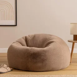 icon - Kingston Zitzak Fauteuil - Fluffy Pluche Imitatiebont - Mocha Clearance