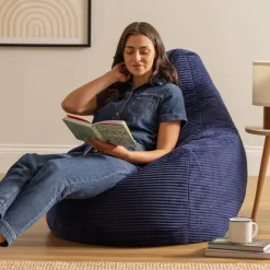 icon Zitzak Dalton - Corduroy Zitzak Volwassenen - Marineblauw Discount